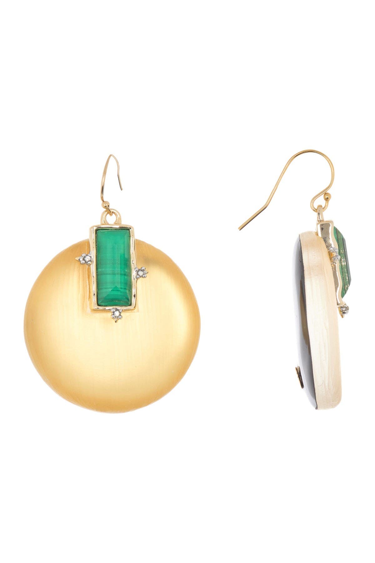 Alexis Bittar Stone Studded Circle Drop Earrings In Gold