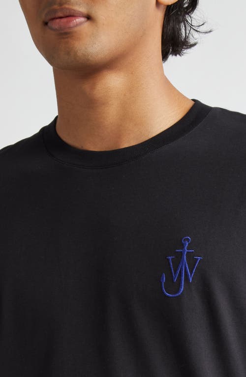 Shop Jw Anderson Anchor Embroidered Graphic T-shirt In Black