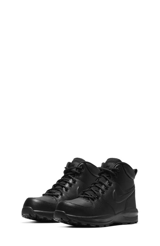 Nike Kids' Manoa High Top Sneaker In Black/black/black