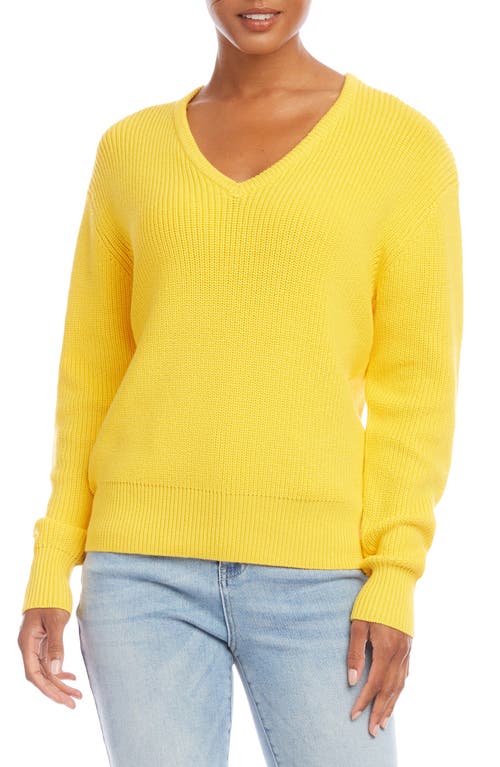 Karen Kane V-Neck Sweater Yellow at Nordstrom,