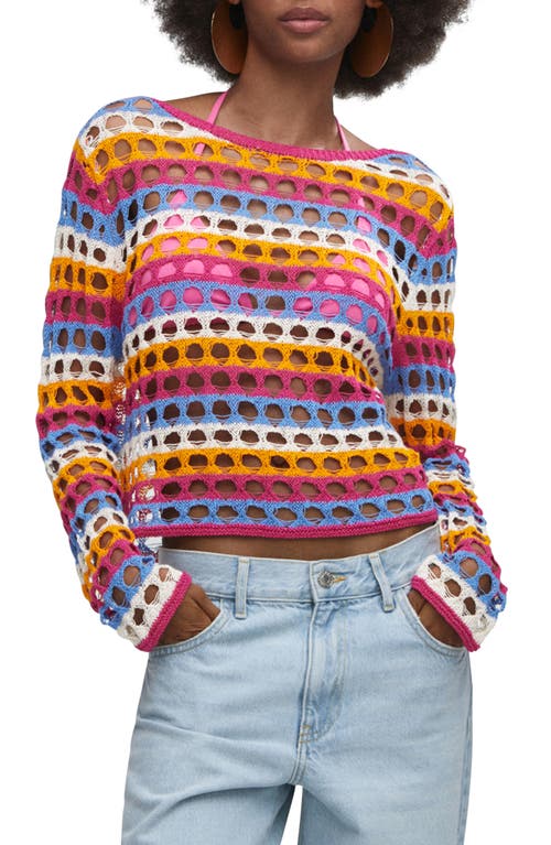 MANGO Crochet Sweater in Pastel Orange at Nordstrom, Size Xx-Small
