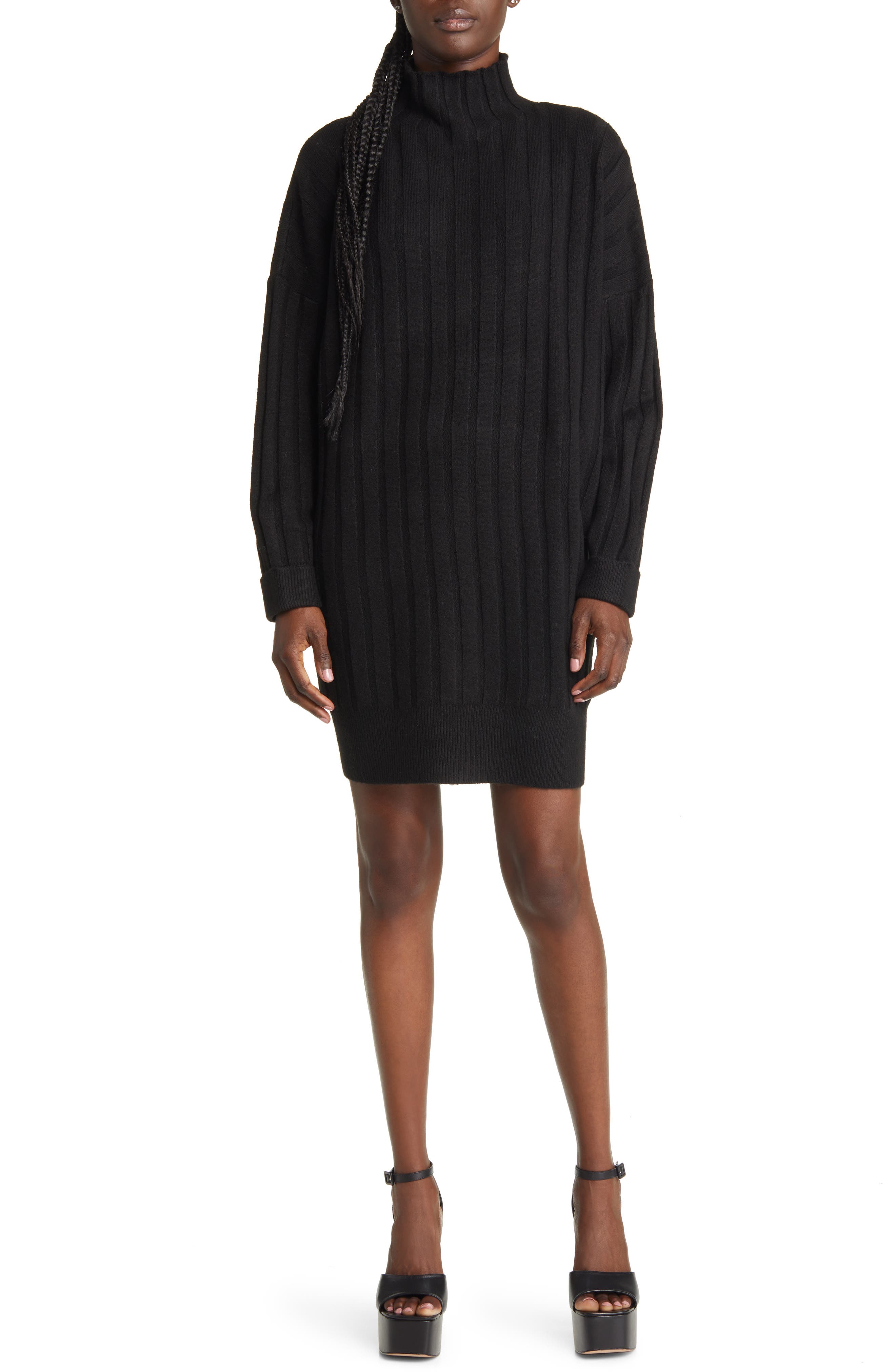 black turtle neck dress