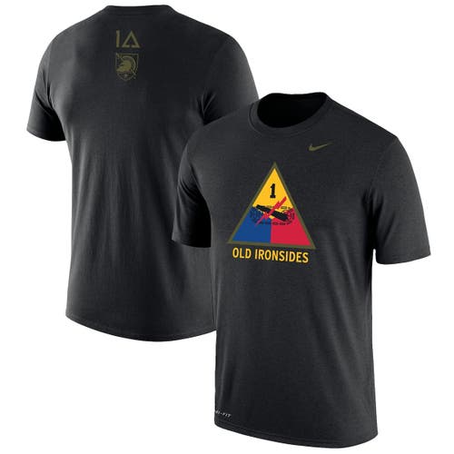 Men's Nike Black Army Black Knights 1st Armored Division Old Ironsides Rivalry Performance Two-Hit T-Shirt