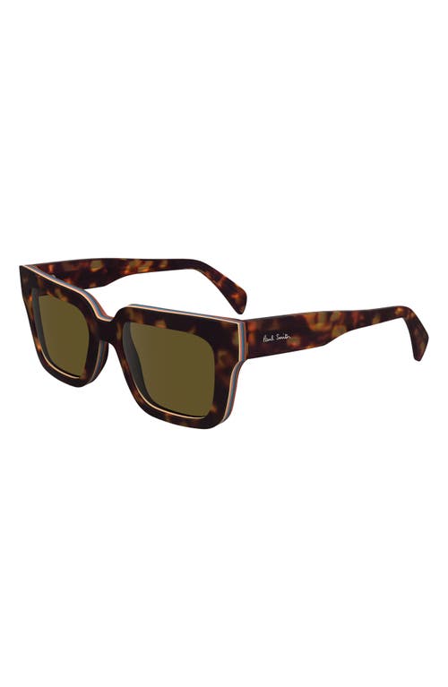 Shop Paul Smith Kenton 52mm Rectangular Sunglasses In Havana Multi-stripe