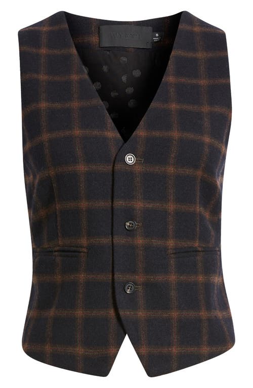 Shop Wyeth Caldwell Plaid Wool Blend Button-up Vest In Multi