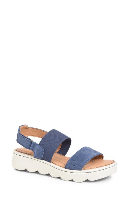 Click to view more detailed imagery on our partner's website Born B?rn Patriotic Slingback Sandal In Dark Blue Suede