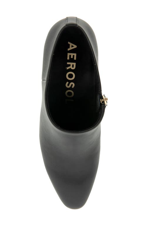 Aerosoles Melina Block Heel Bootie In Black Leather