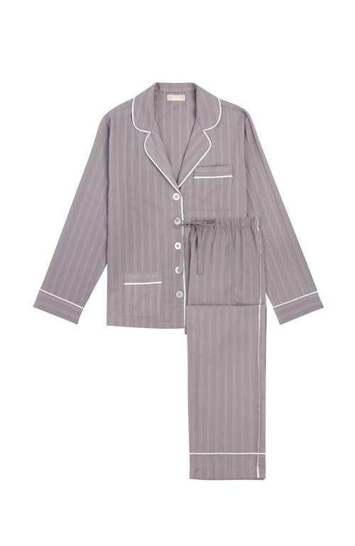 Shop Kip. Kip Premium Cotton Pajama Set In Dove Grey