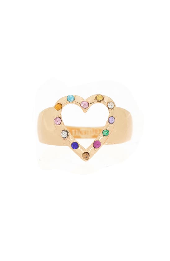 Baublebar Rainbow Heart Ring In Multi