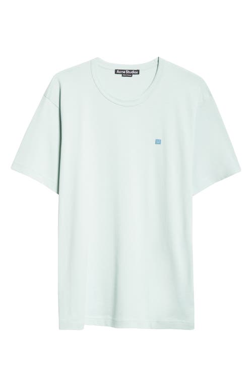 Acne Studios Nash Face Patch T-shirt In Dusty Blue