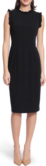 Mock neck sheath clearance dress