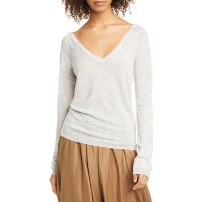 Vince Wool & Cashmere Blend V-Neck Sweater, Grey