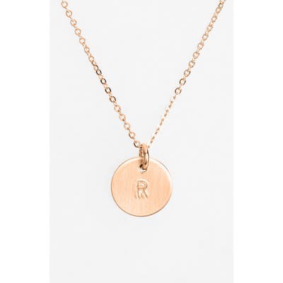 Nashelle 14K-Rose Gold Fill Initial Mini Disc Necklace