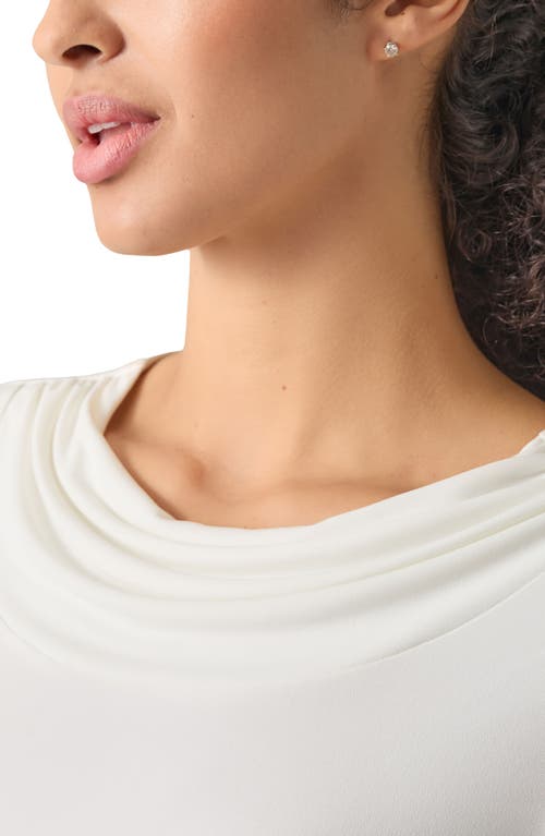 Shop Kasper Cowl Neck Cap Sleeve T-shirt In Vanilla Ice