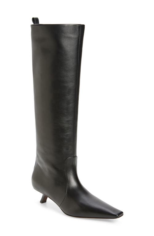 Brunello Cucinelli Leather Monili Comma-heel Ankle Boots In C101 Nero