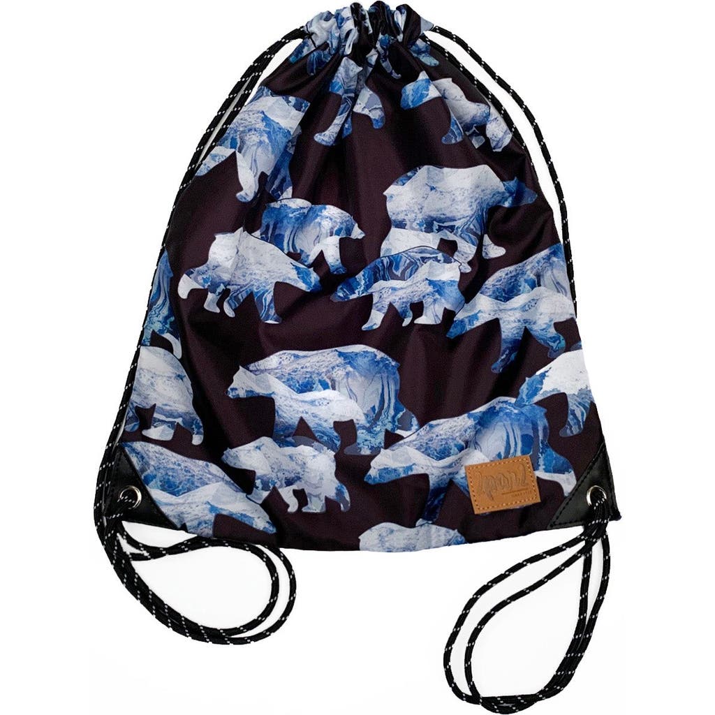 Deux Par Deux Boy's Drawstring Bag Black Printed Polar Bears In Printed Bears