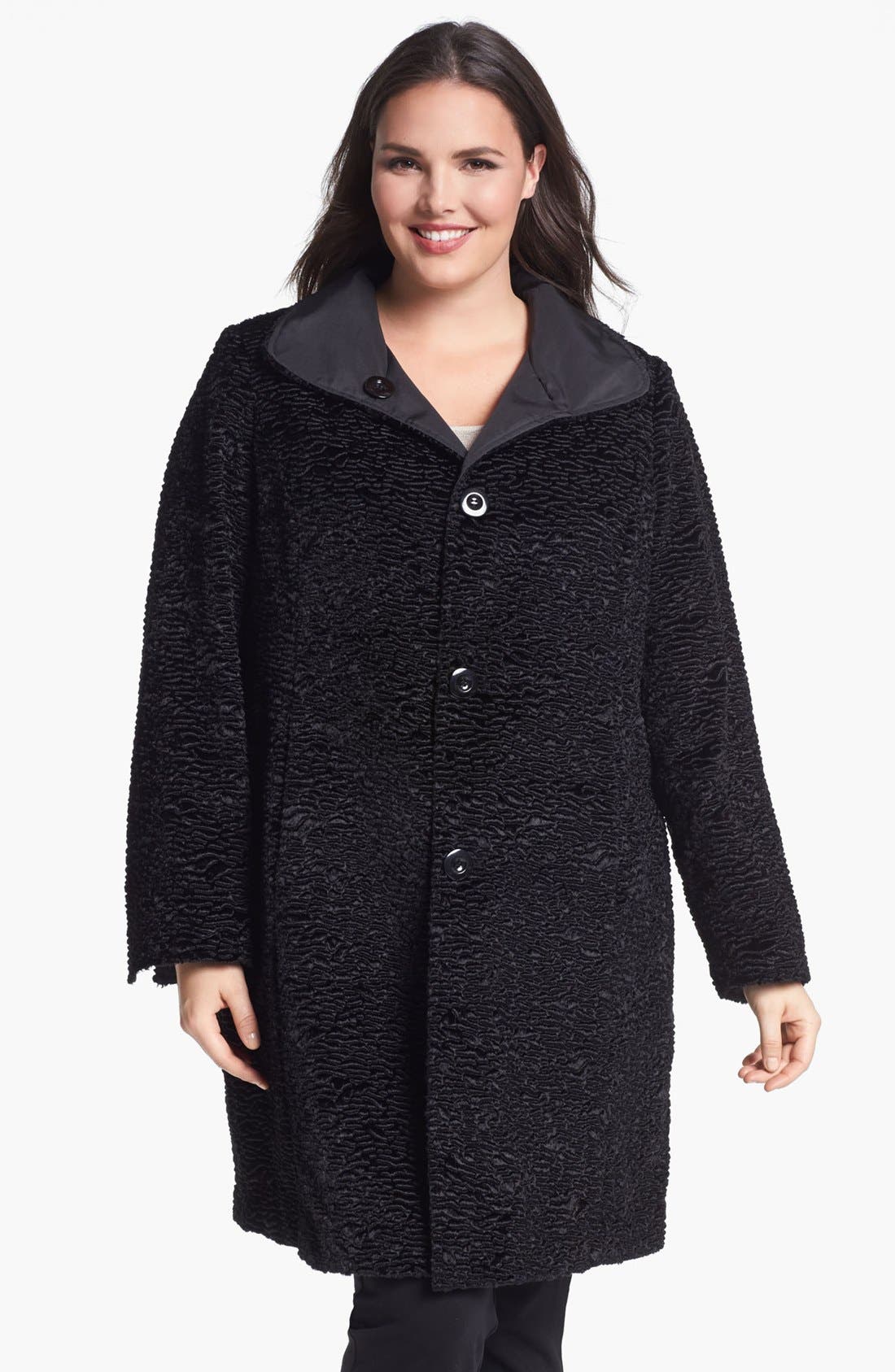 Ellen Tracy Reversible Faux Persian Fur Coat (Plus Size) (Nordstrom