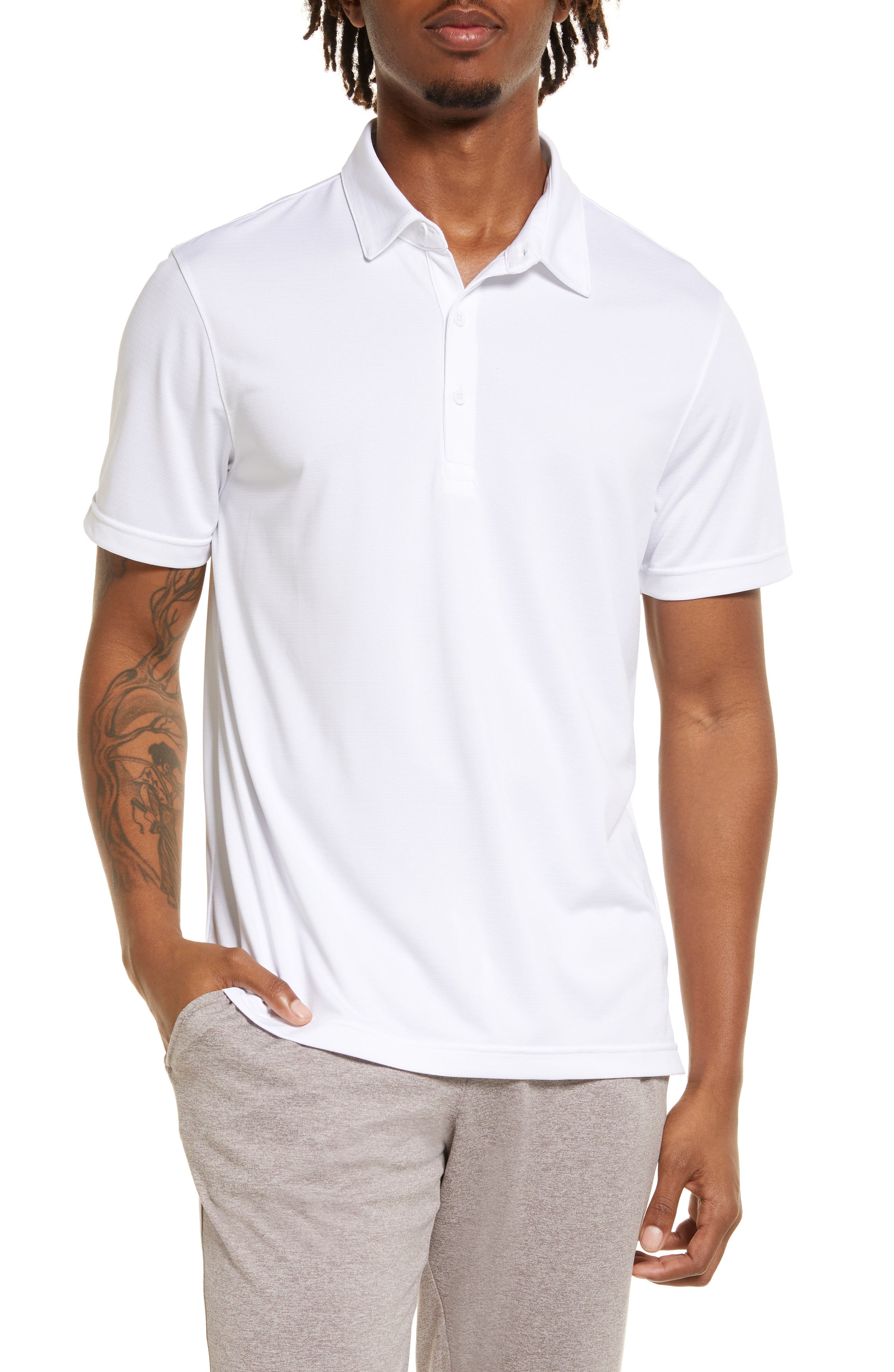 fitted white polo