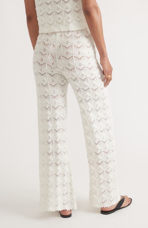 Shop Marine Layer Archive Open Stitch Wide Leg Pants In Cream