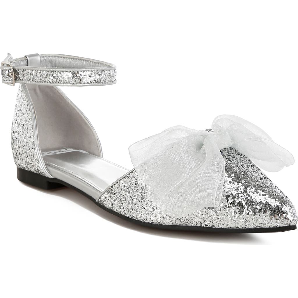 Rag & Co Valleta Bow Flat In Silver