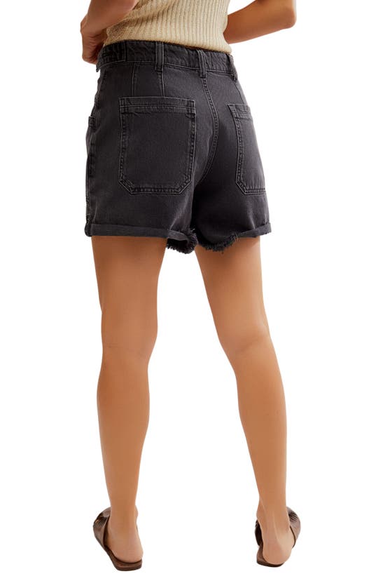 Shop Free People Palmer Cuffed Denim Shorts In Outer Space