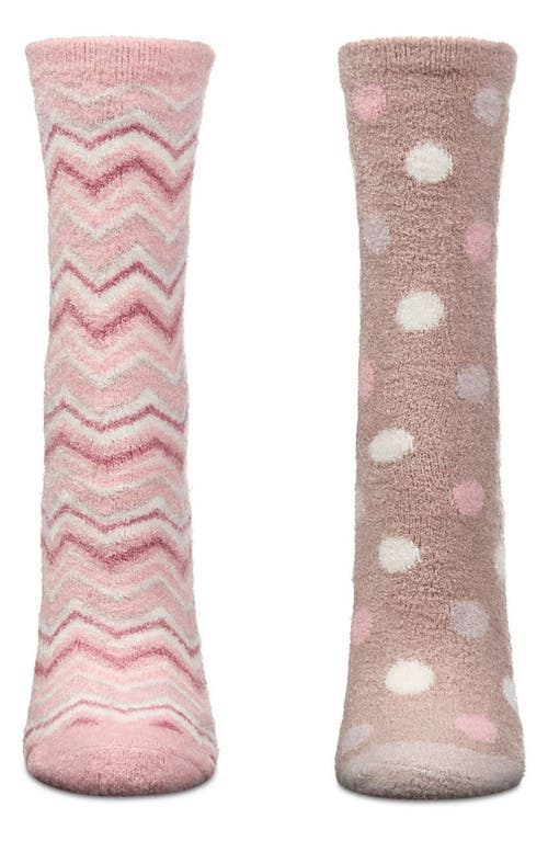 Memoi Assorted 2-pack Aloe Infused Crew Socks In Ivory