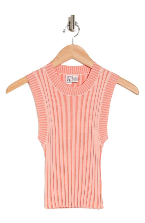 By Design French Rib Sleeveless Sweater In Light Pink/coral Pink