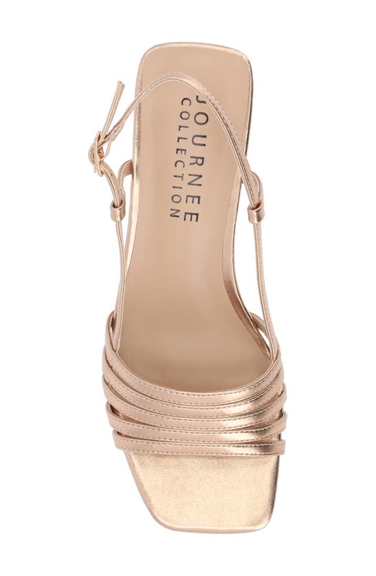 Shop Journee Collection Shayana Block Heel Slingback Sandal In Rose Gold