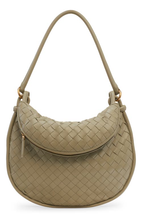 Shop Bottega Veneta Medium Gemelli Intrecciato Shoulder Bag In Travertine-muse Bra