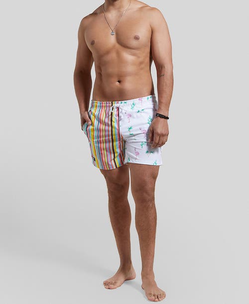 Shop Strangers Only Natures Stripes Swim Short In White/stripes