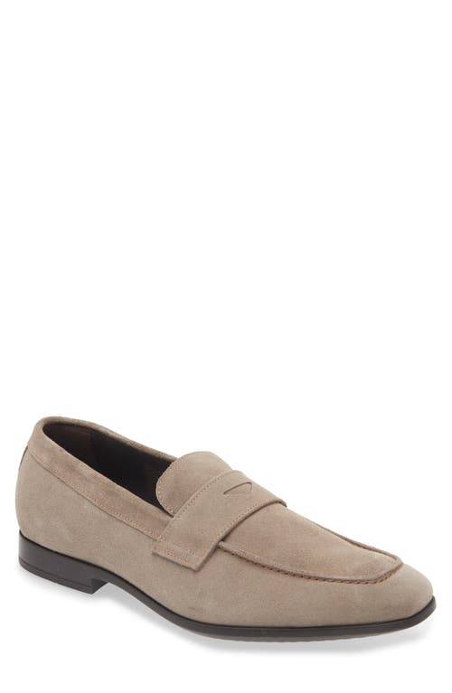 Chambers Apron Toe Suede Loafer in Suede Taupe