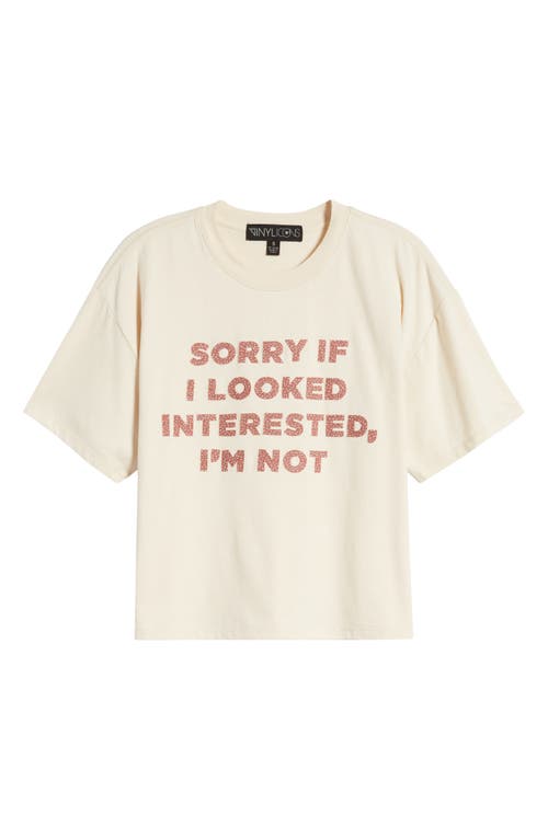 Shop Vinyl Icons Sorry Graphic Crop T-shirt In Off White