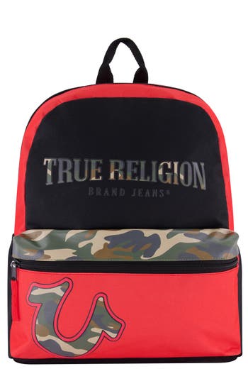 Shop True Religion Brand Jeans Kids' 16" Backpack In Red/black