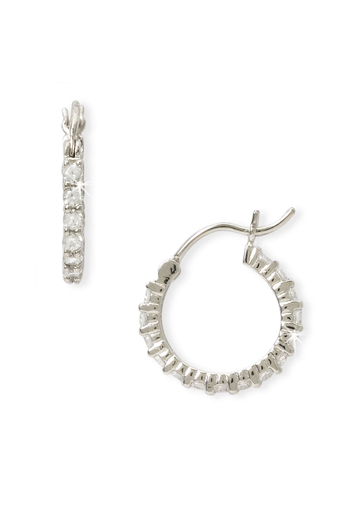 Nordstrom Cubic Zirconia Thin Hoop Earrings Nordstrom