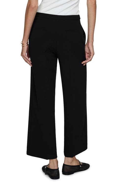 Shop Mango Straight Leg Ankle Pants In Black