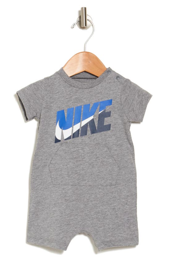 Nike Logo Graphic Romper In Geh- Carbon Heather