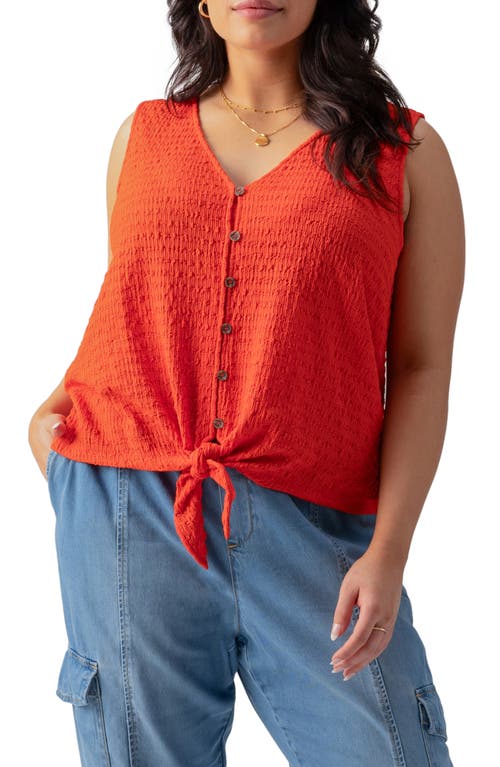 Sanctuary Link Up Tie Front Tank Top In Spicy Orange