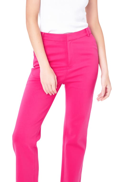 Shop English Factory High Waist Straight Leg Pants In Fuchsia