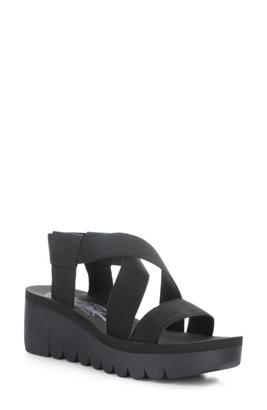 Fly London Yaby Platform Wedge Sandal In Black Cupido