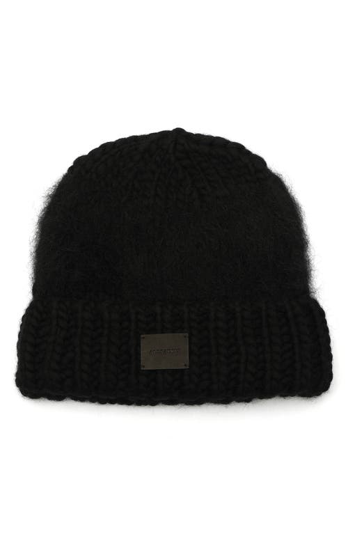 Allsaints Yarn Mix Knit Beanie In Black