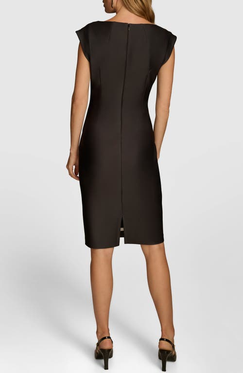 Shop Donna Karan New York Cap Sleeve Sheath Dress In Black Multi