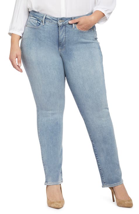 Marilyn Straight Jeans In Plus Size - Quinn Blue