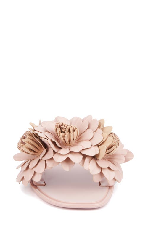 New York And Company Anella 3d Flower Slide Sandal In Tan