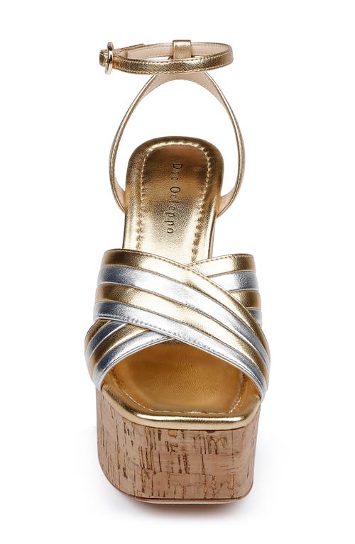 Shop Dee Ocleppo Havana Platform Sandal In Gold Combo