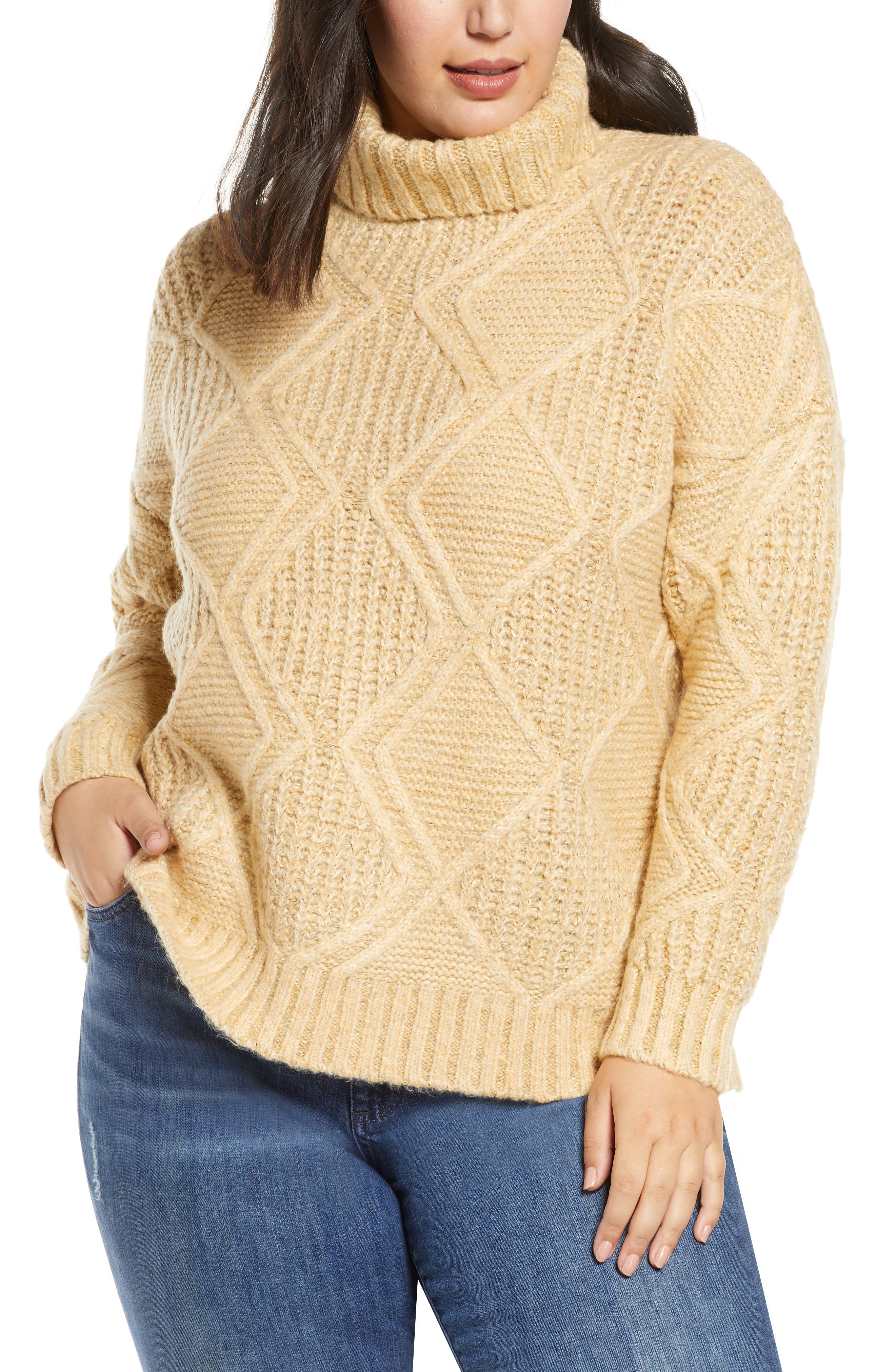 high neck chunky knit jumper