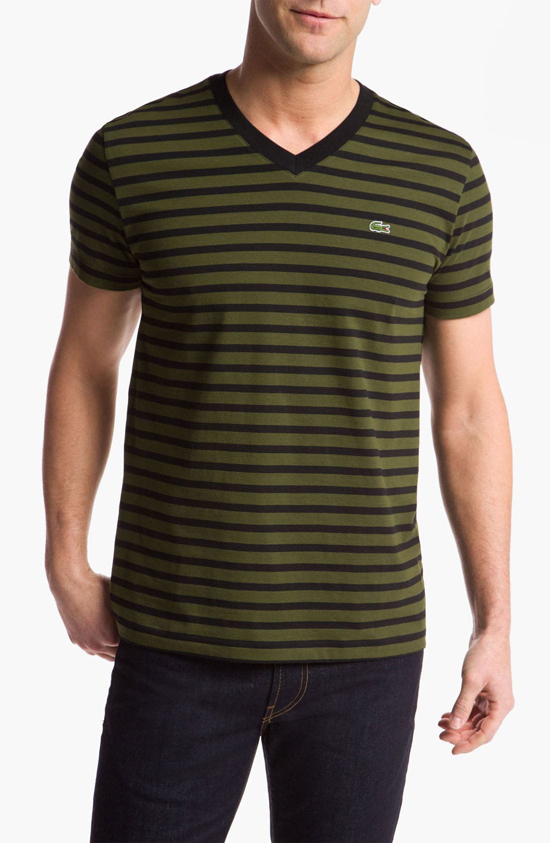 Lacoste Stripe VNeck TShirt Nordstrom