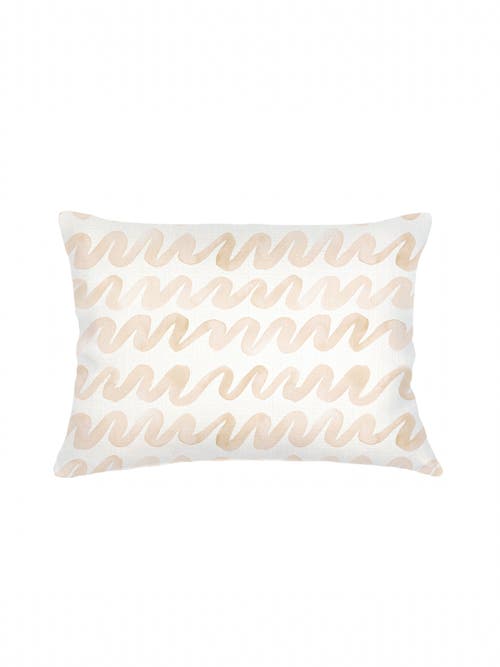 Anaya Watercolor Waves Linen Pillow With Down Alternative Insert In Beige