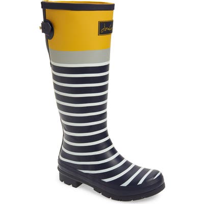 Joules Print Welly Waterproof Rain Boot, Blue