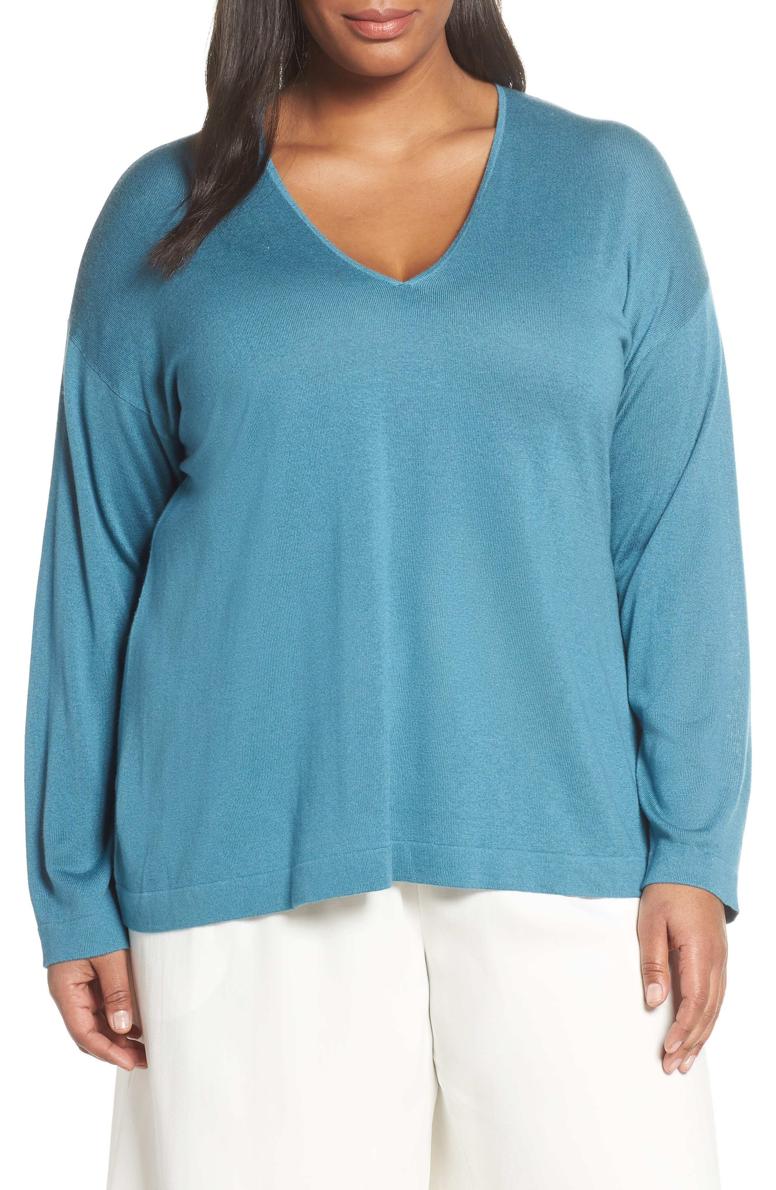 Eileen Fisher Silk & Cashmere Sweater (Plus Size) Nordstrom