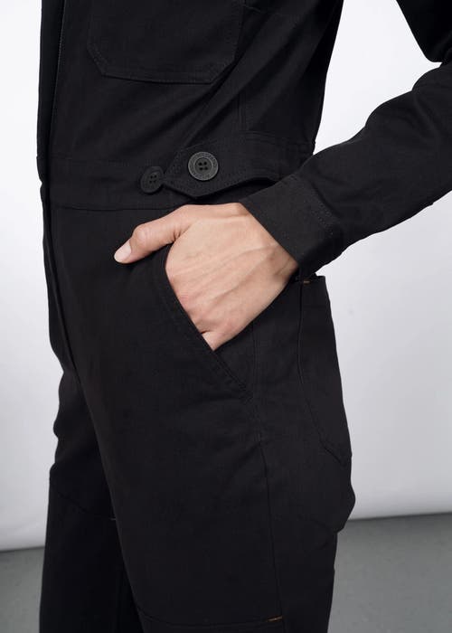 Wildfang The Essential Long Sleeve High Waisted Coverall In Black